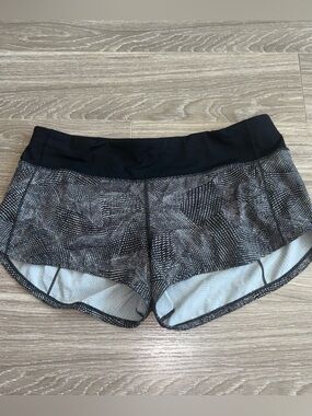 Women’s Black Patterned Athletic Shorts